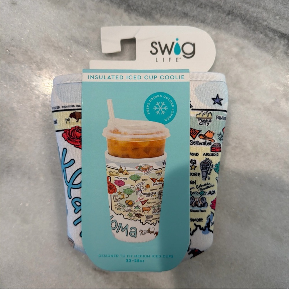 Swig Life Insulated Iced Cup Coolie Oklahoma Themed Landmarks OKC Tulsa‎